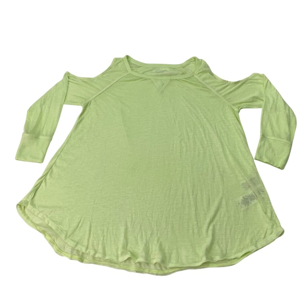 Calvin Klein Performance Womens Medium Neon Green Yellow Thin Long Sleeve Shirt